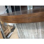 Round Dark Brown Solid Wood Dining Table (Nolan) D=124