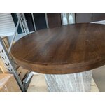 Round Dark Brown Solid Wood Dining Table (Nolan) D=124