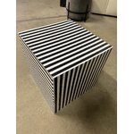 Striped design side table (paseo) with beauty flaws