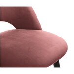 Rožinė aksominė baro kėdė (Rachel)