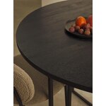 Black round solid wood dining table (luca)