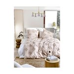 Balts perkalo bohoo stila gultas veļas komplekts (fia) 135x200cm + 80x80cm vesels, zāles paraugs