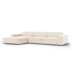 Угловой диван (джоди) микадон лимитированная серия светло-бежевый, бархат, левый