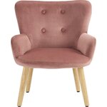 Vaaleanpunainen samettinen nojatuoli (levent)