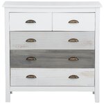 Gray-white solid wood chest of drawers (80cm) (pilatsus)