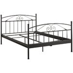 Erikoistarjous! musta metallinen sänky (180 x 200 cm) + 2 korkealaatuista patjaa (90 x 200 cm)