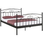 Erikoistarjous! musta metallinen sänky (180 x 200 cm) + 2 korkealaatuista patjaa (90 x 200 cm)