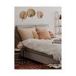 Balts perkalo bohoo stila gultas veļas komplekts (fia) 135x200cm + 80x80cm vesels, zāles paraugs