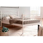 Specialus pasiūlymas! smėlio spalvos metalinė lova (140 x 200 cm) + aukštos kokybės čiužinys (140 x 200 cm).
