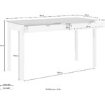 Baltas medžio masyvo stalas (140cm) (gava)