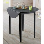 Black round expandable dining table