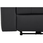Musta täysnahkainen 2-istuttava sohva rentoutumistoiminnolla binado kokonaisena