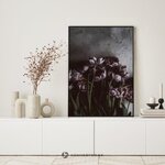 Juodas medinis rėmintas sieninis paveikslas „Tamsios tulpės“ (Malerifabrikken), 30x40