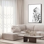 Musta Raamiga Seinapilt White owl (Malerifabrikken) 50X70