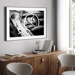Musta Raamiga Seinapilt Vintage Wheel (Malerifabrikken) 40X30