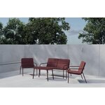 Raudonas sodo baldų komplektas (Fourni)