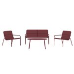 Raudonas sodo baldų komplektas (Fourni)