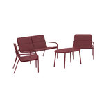 Raudonas sodo baldų komplektas (Fourni)