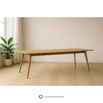 Oak veneer extendable dining table (conv.) 190-235x90 in box, with cosmetic flaws.