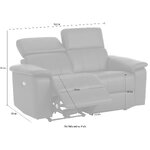 Melns 2-vietīgs ādas dīvāns ar relaksācijas funkciju Binado vesels