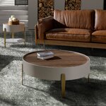 Apvalus smėlio spalvos kavos staliukas (Angel Cerdá)