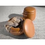 Коричневая кожаная тумба (Анхель Серда)