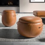 Коричневая кожаная тумба (Анхель Серда)