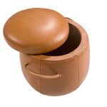 Коричневая кожаная тумба (Анхель Серда)