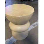 Light mango wood design coffee table (benno) d=35 with cosmetic defects