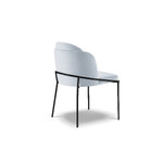 Set of 2 velvet chairs (Emma) bsl concept light blue, velvet, black metal frame