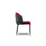 Chair (emma) bsl concept black and red, structured fabric, black metal