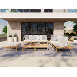 Dārza dīvāns &#39;belize&#39; balts, strukturēts audums, dabīgs oša koks, labāk