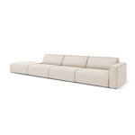 Modular sofa sofa &#39;maui&#39; beige, structured fabric, black plastic, left