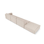 Modular sofa sofa &#39;maui&#39; beige, structured fabric, black plastic, left