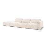 Modulaarinen sohvasohva &#39;maui&#39; vaalea beige, strukturoitu kangas, musta muovi, vasen