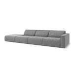 Modular sofa sofa &#39;maui&#39;, gray, structured fabric, black plastic, left