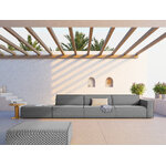 Modular sofa sofa &#39;maui&#39;, gray, structured fabric, black plastic, left