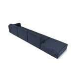 Modular sofa sofa &#39;maui&#39; dark blue, structured fabric, black plastic, left