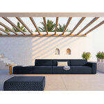 Modular sofa sofa &#39;maui&#39; dark blue, structured fabric, black plastic, left