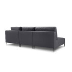 Armchair (fiji) calme jardin dark grey, vinyl, black metal, left