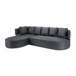 Armchair (barts) calme jardin dark grey, vinyl, without legs, left