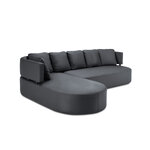 Armchair (barts) calme jardin dark grey, vinyl, without legs, left