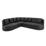 Outdoor sofa (barts) calme jardin black, vinyl, without legs, left