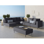 Garden furniture set (fiji) calme jardin dark gray, vinyl, black metal, left