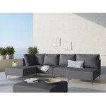 Outdoor sofa (fiji) calme jardin dark gray, vinyl, black metal, left