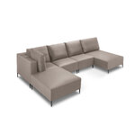 Outdoor sofa (fiji) calme jardin beige, vinyl, black metal, left