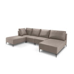 Outdoor sofa (fiji) calme jardin beige, vinyl, black metal, left