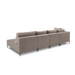 Outdoor sofa (fiji) calme jardin beige, vinyl, black metal, left