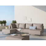 Outdoor sofa (fiji) calme jardin beige, vinyl, black metal, left