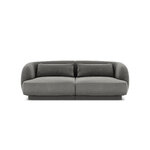 Aksominė sofa (gaminys) šviesiai pilka, aksominė